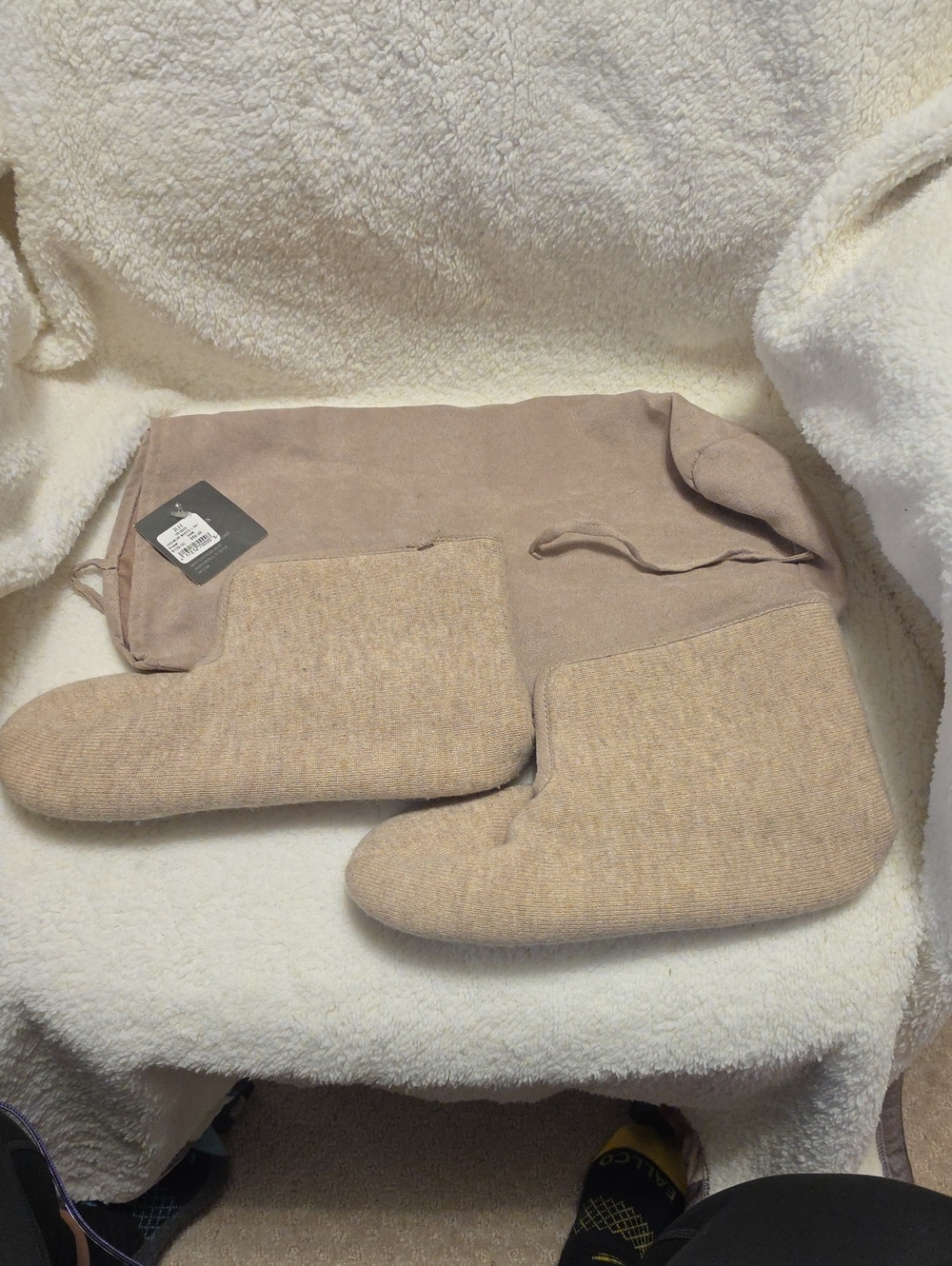 Restoration Hardware (RH) Mens Cashmere Booties, Oat, Size Large.